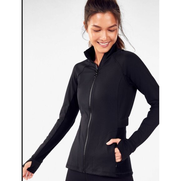 Fabletics Roselia Womens Black Full-Zip Jacket S Lightweight Stylish Active New - Picture 1 of 14